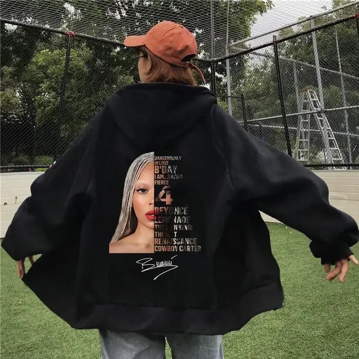 Beyoncé COWBOY CARTER TOUR 2025 sweat à capuche avec fermeture éclair imprimé graphique mode décontracté veste surdimensionnée polaire à manches longues sweats