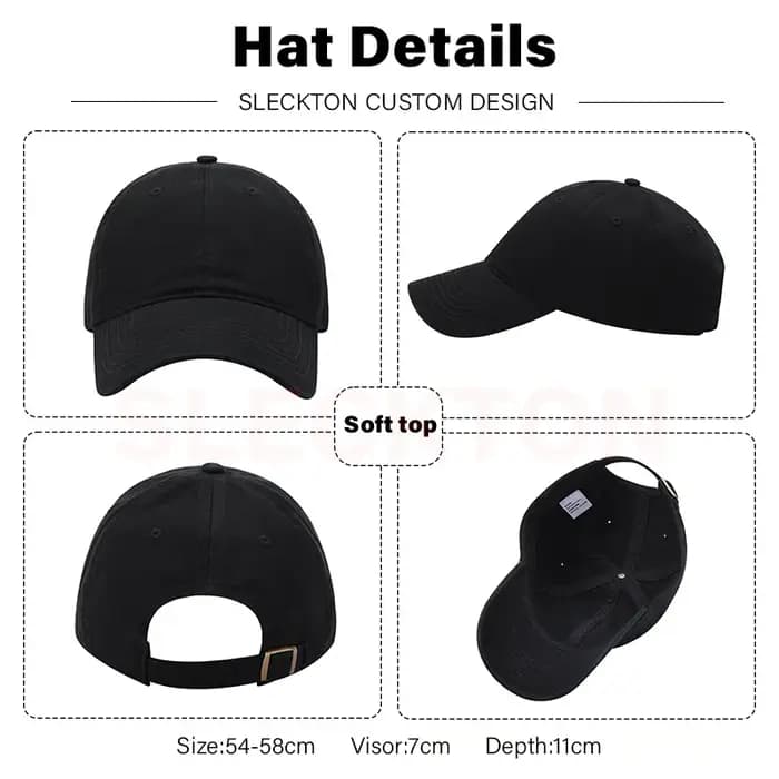 SLECKTON Casquette de baseball personnalisée Mode Lettre Broderie Chapeaux de soleil pour femmes et hommes Coton Design LOGO Gros Casquettes unisexes
