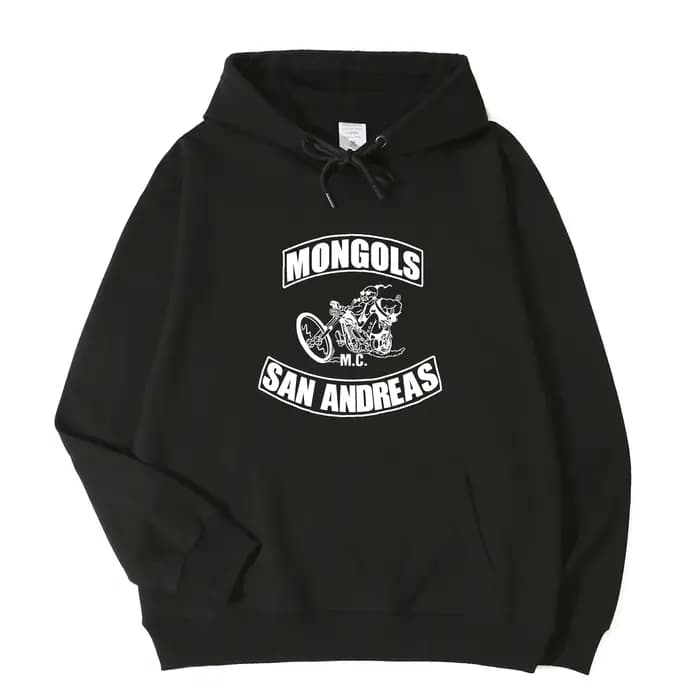 Sweat à capuche unisexe pour hommes et femmes, Hurcycles Club Mongols MC