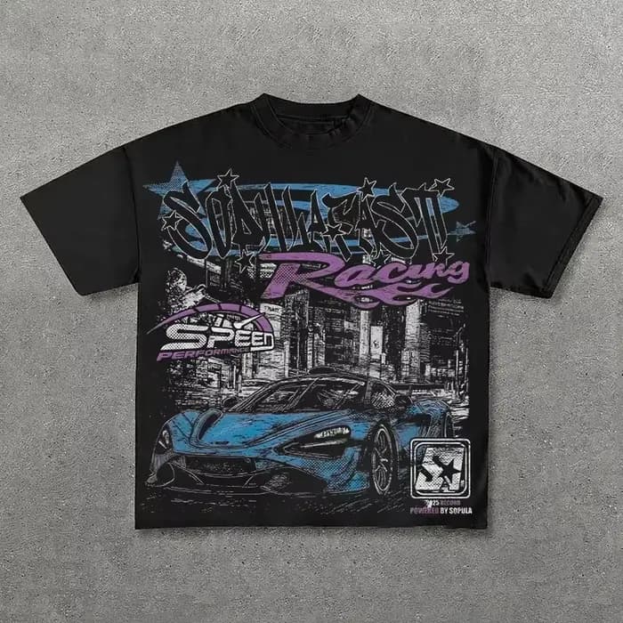 T-shirt surdimensionné avec lettres graphiques Harajuku Y2k pour hommes et femmes, Streetwear de cho