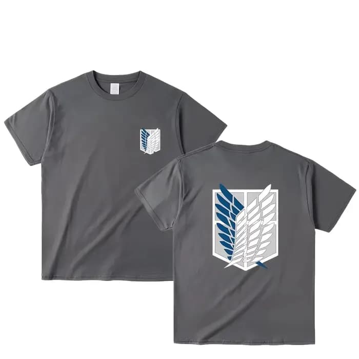 Attaque sur Titan T-shirt ailes de liberté à manches courtes Ackerman Mikasa Eren Jaeger hommes haute qualité couverture