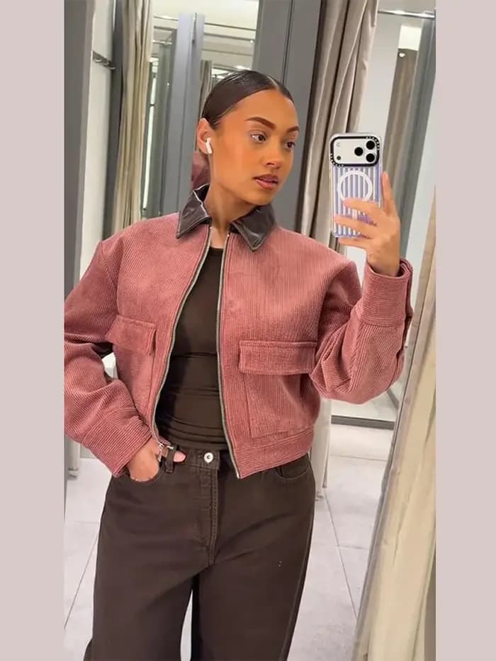 Blouson en velours côtelé pour femme