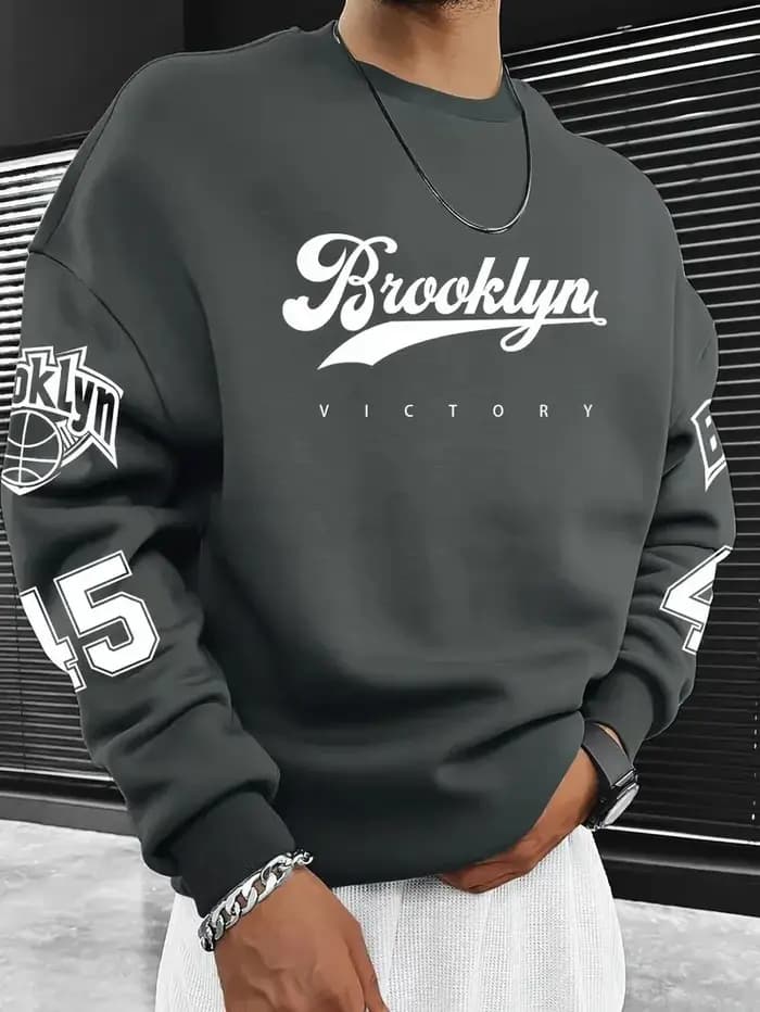 Le nouveau sweat à capuche à col rond pour hommes pour le printemps et l'automne 2025 présente une mode de rue et une impression de motifs numériques 3D doux