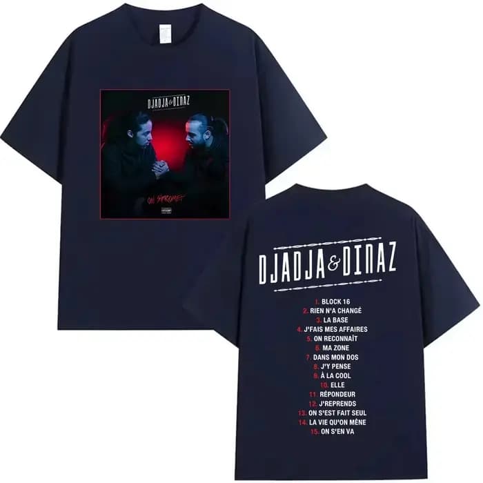 T-shirt graphique Rapper Djadja & Dinaz Album 2026 pour homme