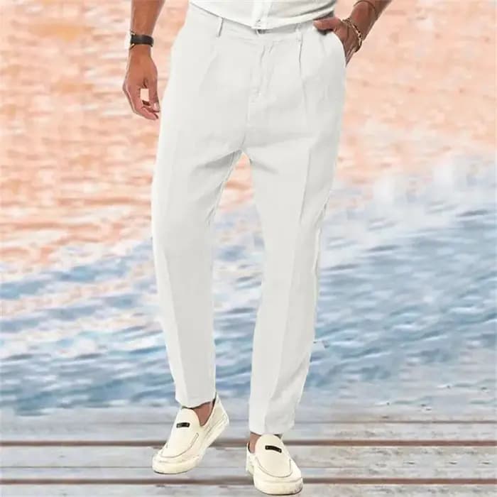 Vêtements pour hommes couleur unie droite confortable extérieur décontracté pantalons décontractés amples