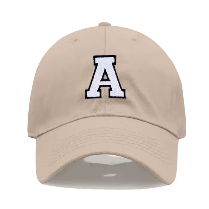 Casquette de baseball kaki brodée avec initiales A-Z pour femmes et hommes, mode, réglable, en coton
