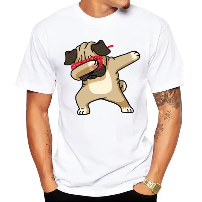 T-shirt à manches courtes imprimé ours de la forêt pour hommes
