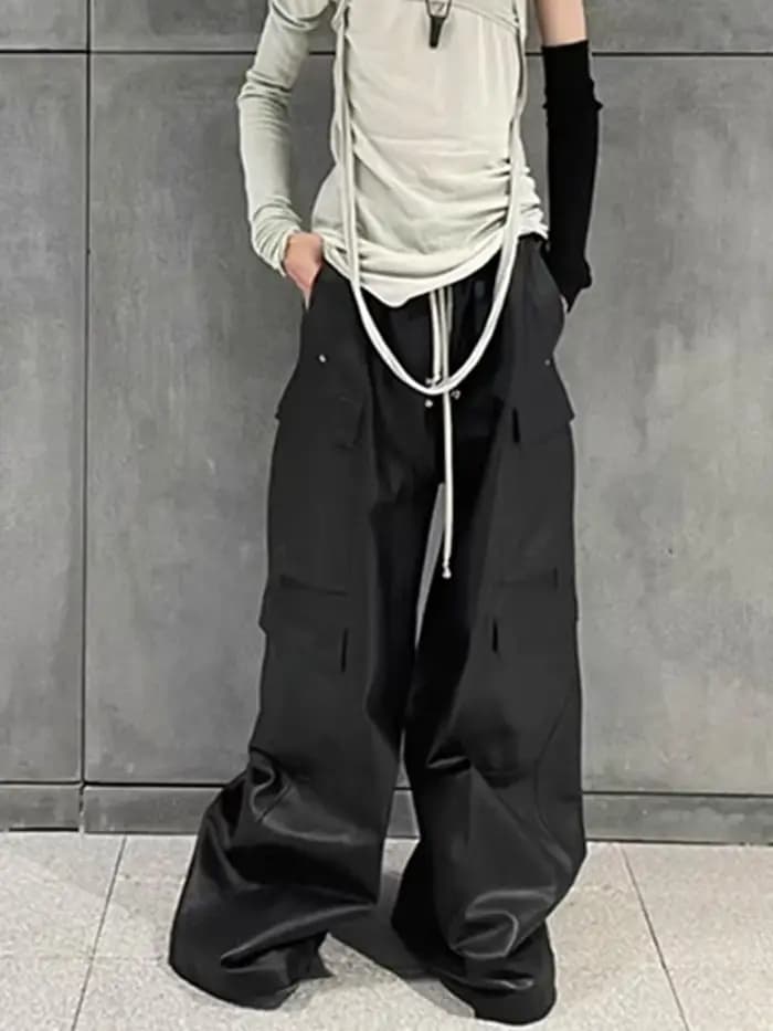 Owen Seak – pantalon Cargo pour hommes, Baggy, coupe ample, tactique, cordon de serrage, taille élas