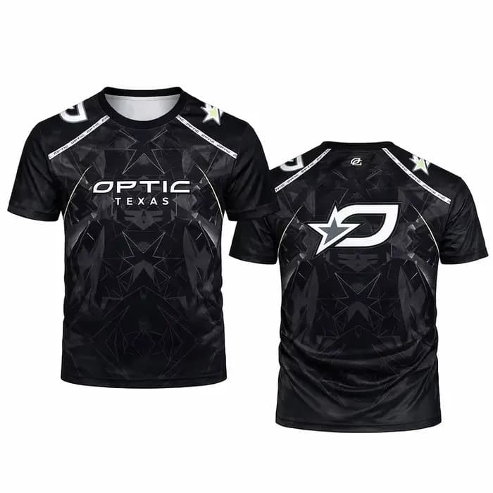 T-shirt de sport en polyester imprimé 3D Optic Texas Esports pour homme et femme, à manches courtes,