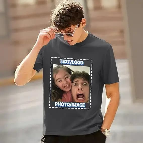 T-shirts personnalisés pour hommes, chemise personnalisée avec impression avant et arrière, créez votre propre tee-shirt, photo personnalisée, texte, logo, cadeaux originaux