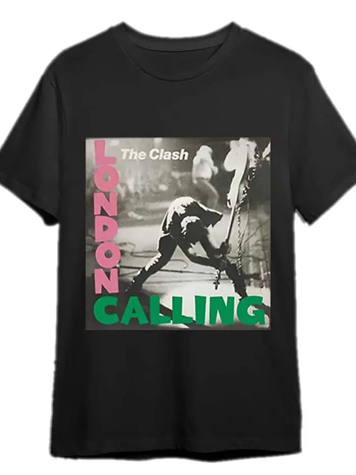 T-shirt rétro pour homme The Clash « London Calling »