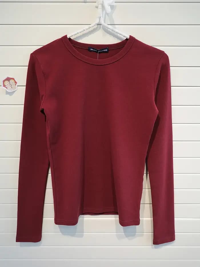 Rouge Sexy col en v mince T-shirts femmes automne nouveau Streetwear décontracté coton à manches longues