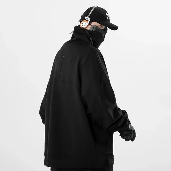 Sweat à capuche à col haut pour homme