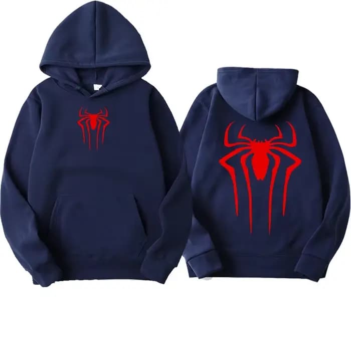 Sweat à capuche imprimé motif araignée pour homme – Pull décontracté tendance