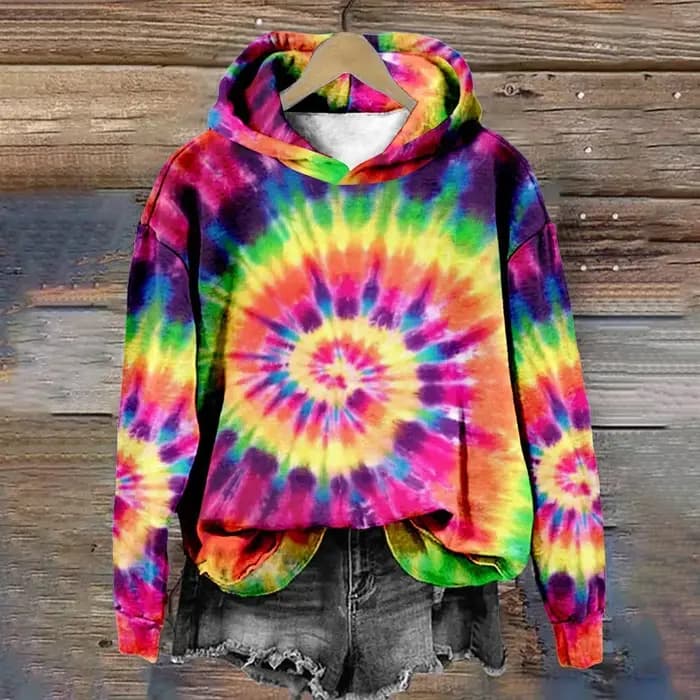 Seulement haut à la mode coloré cravate colorant impression 3D sweats à capuche femmes automne sweats à capuche rue pull Y2K haut survêtement unisexe manteau