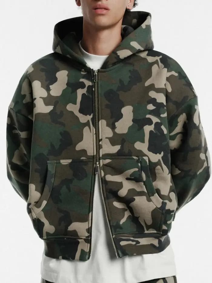 Sweat-shirt à capuche rétro Y2K olive drab pour homme