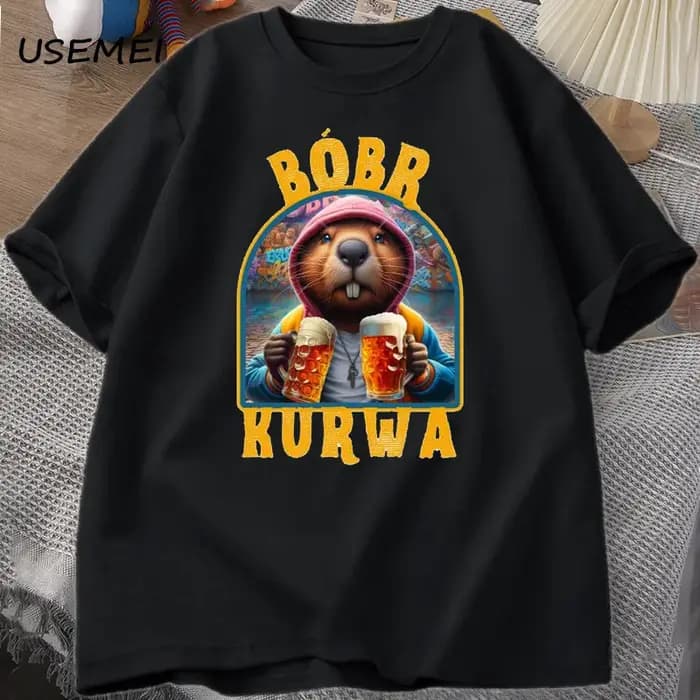 Bóbr Kurwa Gladiator t-shirts pour hommes femmes la gloire de Rome T-Shirt graphique Bober Beaver Boberek