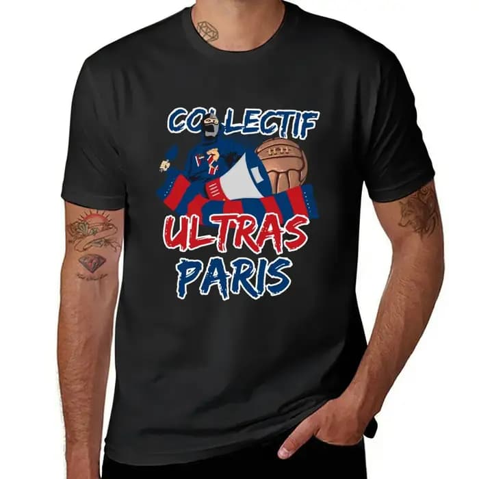 T-Shirt Ultras Paris Personnalisé pour Homme, Vêtements Esthétiques, Grandes Tailles, Surdimensionné