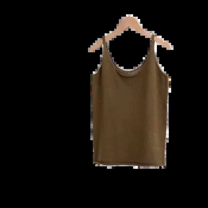Camis femmes printemps été coton sans manches tricoté chemises à fond col en v