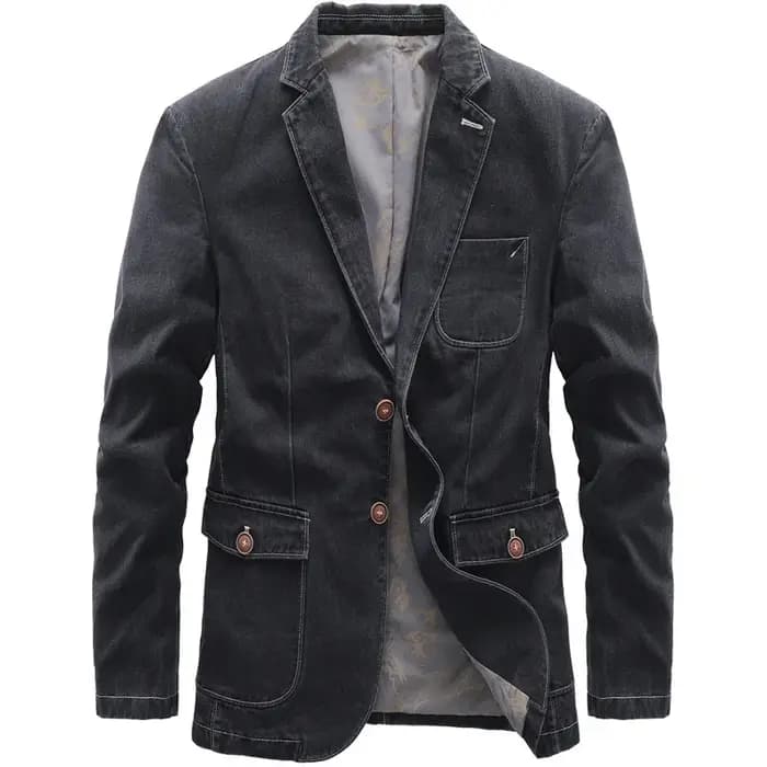 Veste en jean rétro à revers classique pour hommes
