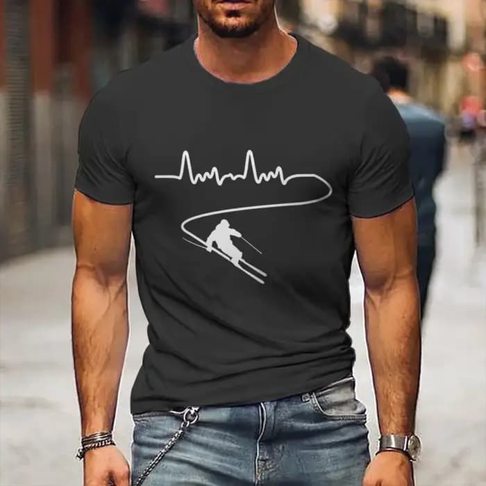 T-shirt lumineux pour homme à motif graphique Cœur battant