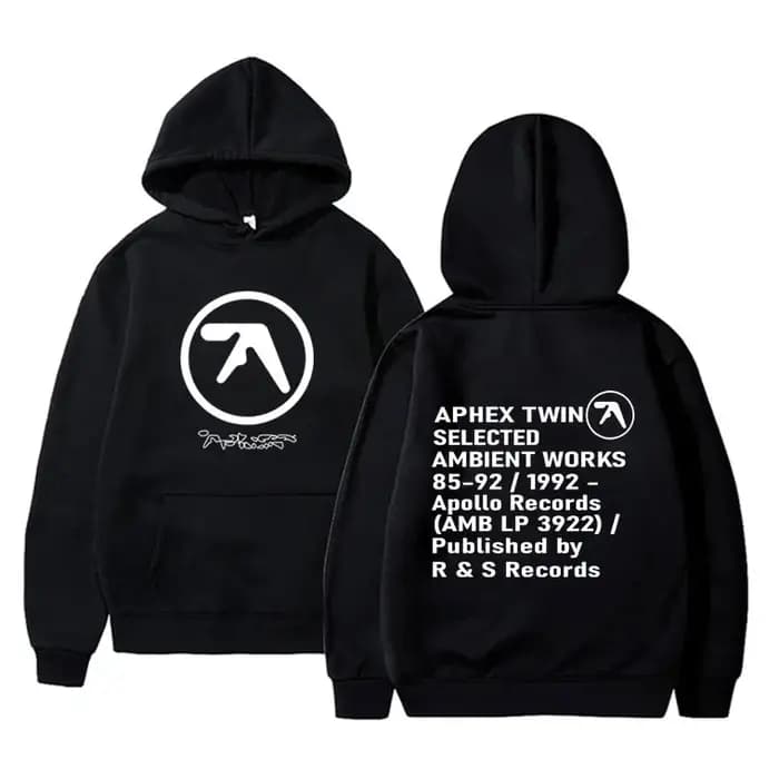 Aphex Twin graphique sweat à capuche hommes femmes décontracté Vintage Streetwear mâle mode gothique sweats