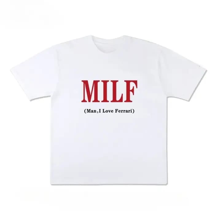 MAN I LOVE FERRARO - T-shirt drôle à manches courtes en anglais, pur coton, demi-manches, tendance,