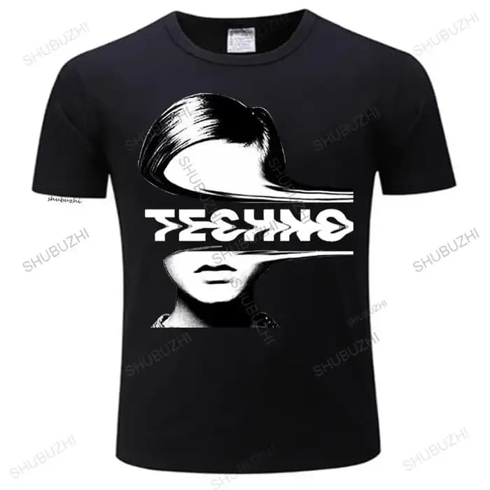 Nouvelle mode T-shirt hommes col rond t-shirts Techno Dj Rock électronique Hip Hop coton été