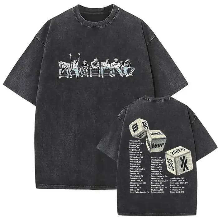 Rappeur MGK perdu Americana Tour 2025 T-shirts mitrailleuse Kelly Vintage lavé graphique T-shirt hom
