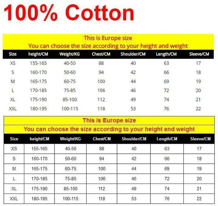 T-shirt en coton pur pour homme et femme