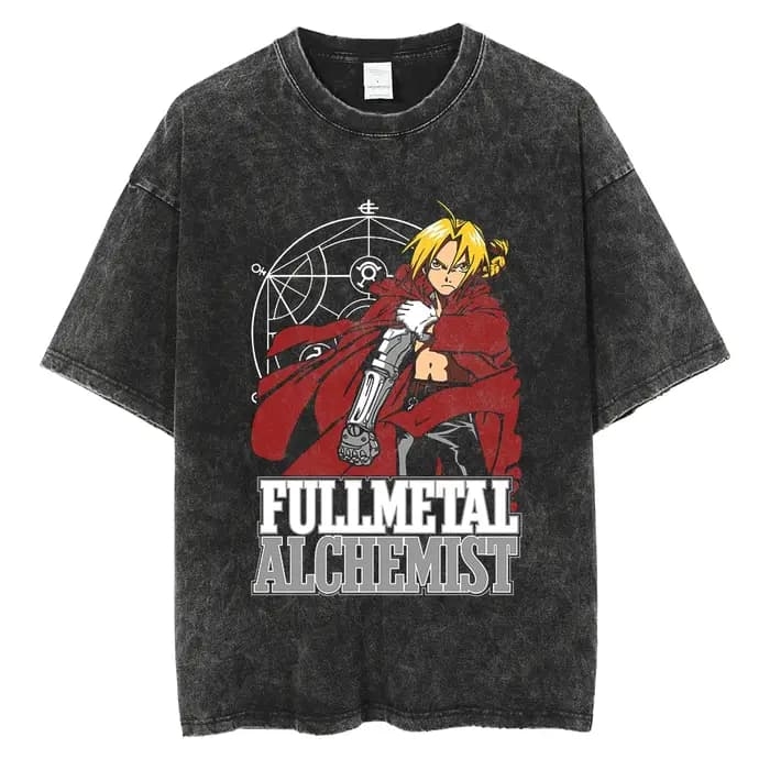 T-shirt vintage délavé Edward Elric pour homme