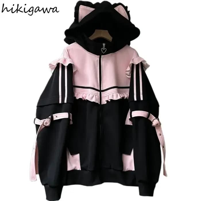 Vestes à capuche japonaises Y2k