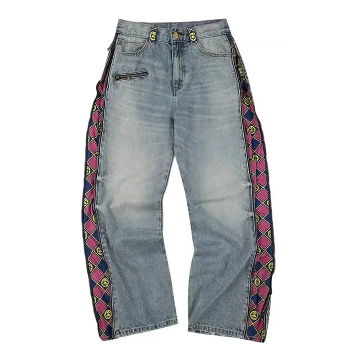 Jean en denim JoJo Anime à panneaux amovibles pour hommes et femmes