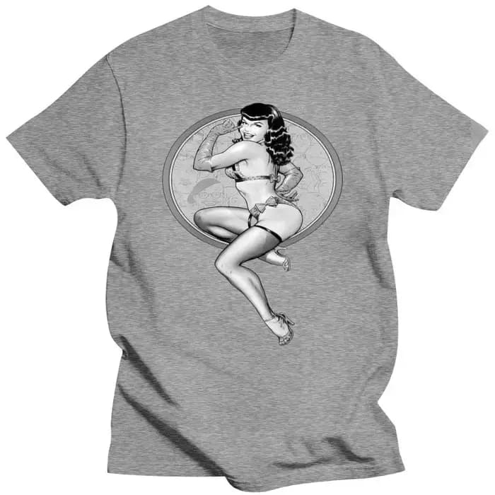 Hommes vêtements Bettie Page Vintageold affiche T-shirt 100% coton