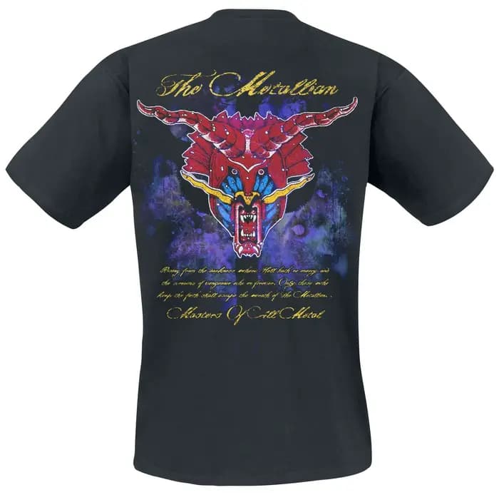 T-shirt imprimé Judas Priest Defenders of the Faith, un t-shirt décontracté adapté aux hommes et aux femmes, avec un design à col rond.