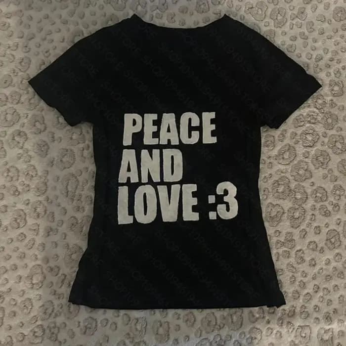 T-shirt à manches courtes PEACE AND LOVE pour femme