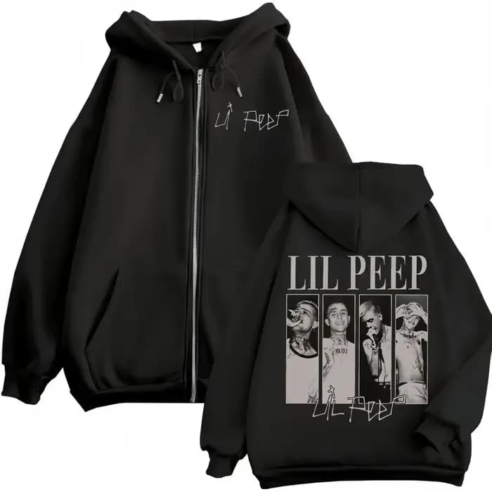 Rappeur Lil Peep Merch sweat à capuche avec fermeture éclair Hip Hop Vintage fermeture éclair sweats