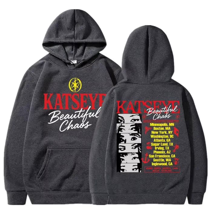 Kpop Katseye beau Album du Chaos sweat à capuche mode Hip Hop Vintage Harajuku hommes femmes pull polaire vêtements de sport amples Streetwear