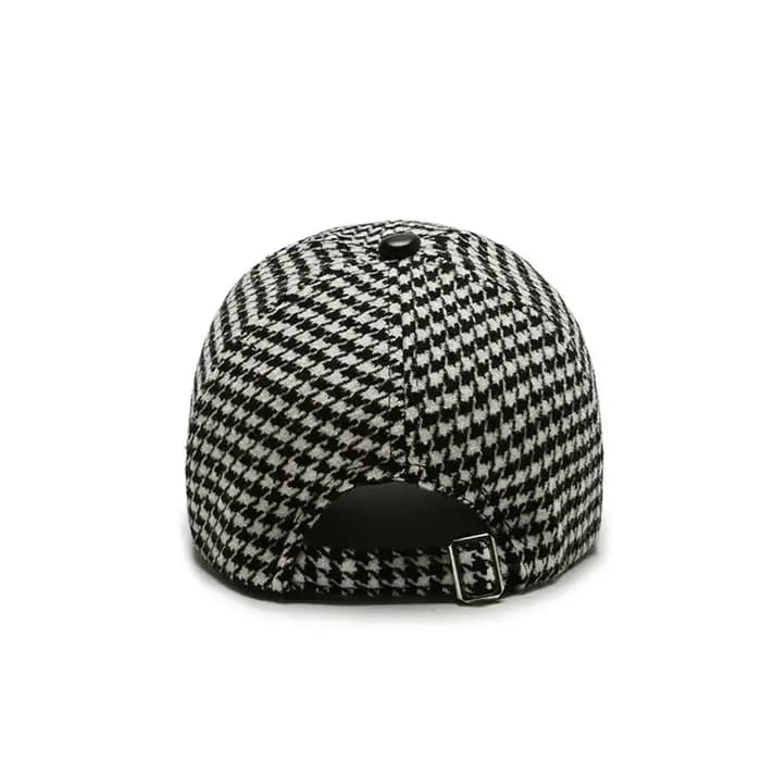 Boucle brodée kaki café Streetwear noir réglable Style coréen chapeau pied-de-poule casquette de Baseball