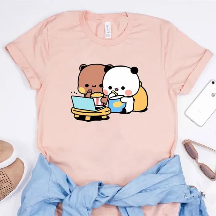 T-shirt graphique imprimé Bubu et Dudu pour femmes et hommes