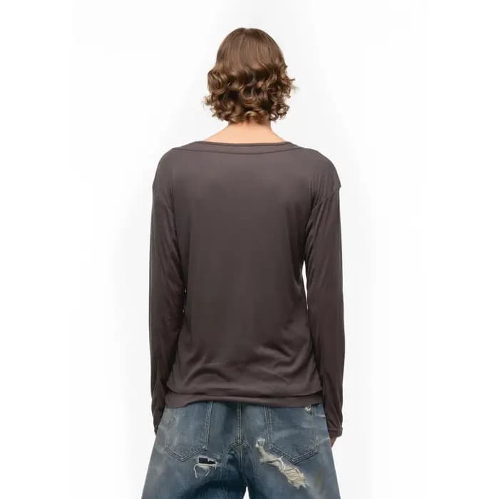 T-shirt pour homme Nofaith Studios à manches longues double couche marron - Qualité supérieure