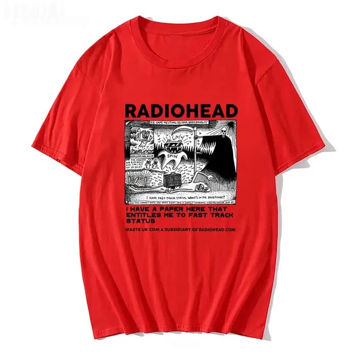 Radiohead t-shirt hommes Vintage classique t-shirts amérique du nord Tour Rock garçon Camisetas Hombre Hip Hop unisexe 100% coton surdimensionné hauts