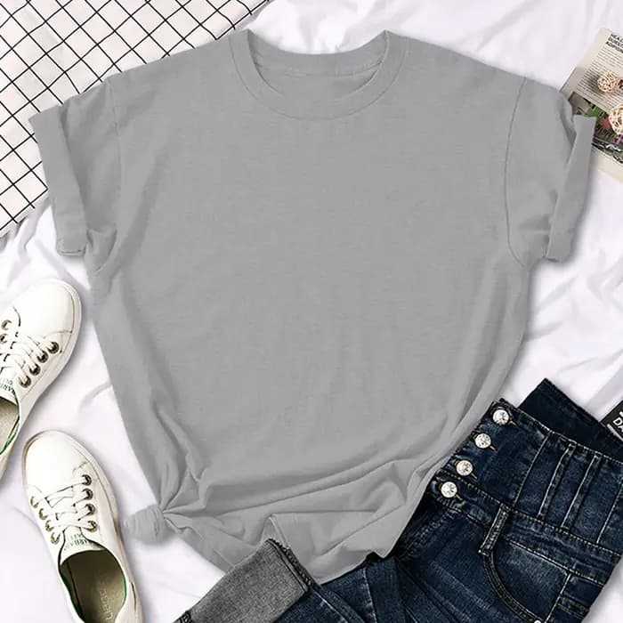 T-shirt décontracté pour femme, 12 couleurs unies, respirant, à manches courtes, style hip-hop, poly