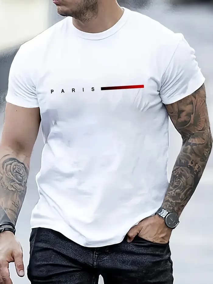 T-shirt décontracté pour homme 100 % coton