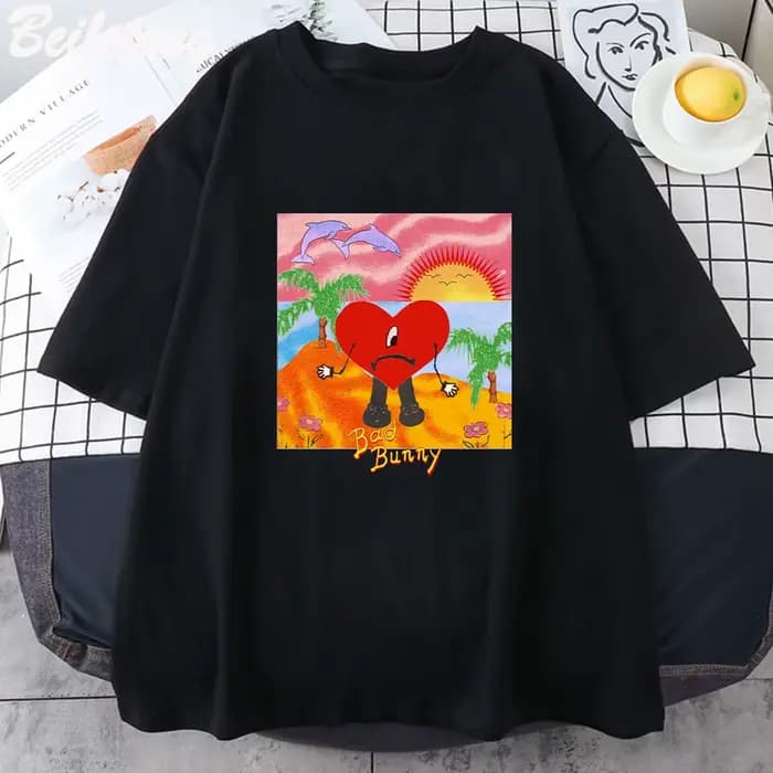 T-shirt à manches courtes Bad Bunny pour hommes et femmes