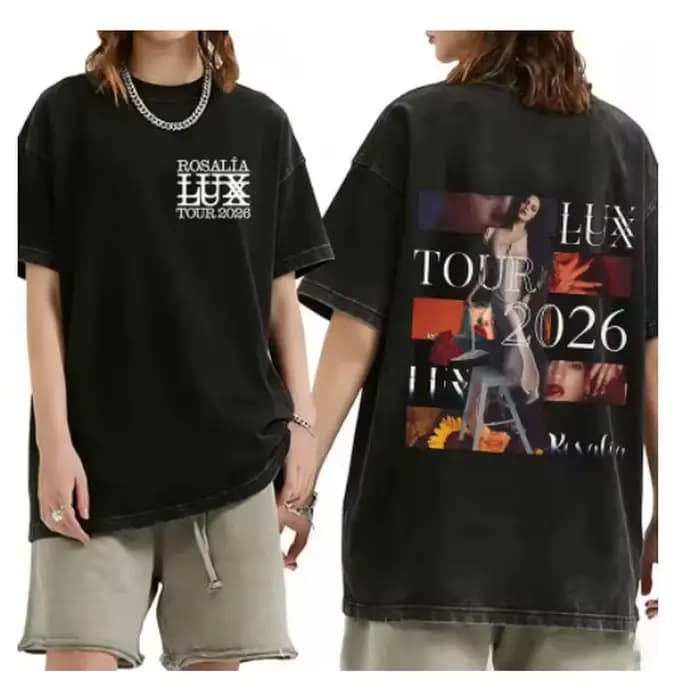 T-shirt en coton délavé vintage Rosalia Lux Tour Album 2025 pour hommes et femmes