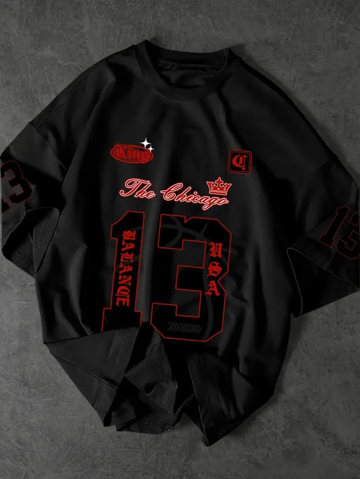 T-shirt pour homme, style maillot de basket Chicago 13