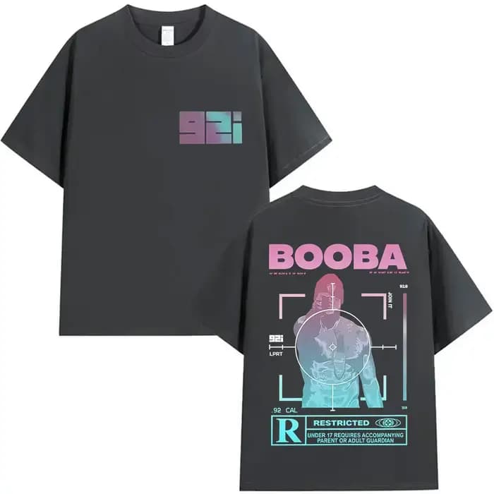 Rappeur BOOBA B2O Tour 2025 t-shirts graphiques hommes Hip Hop gothique à manches courtes T-shirt rétro haute qualité