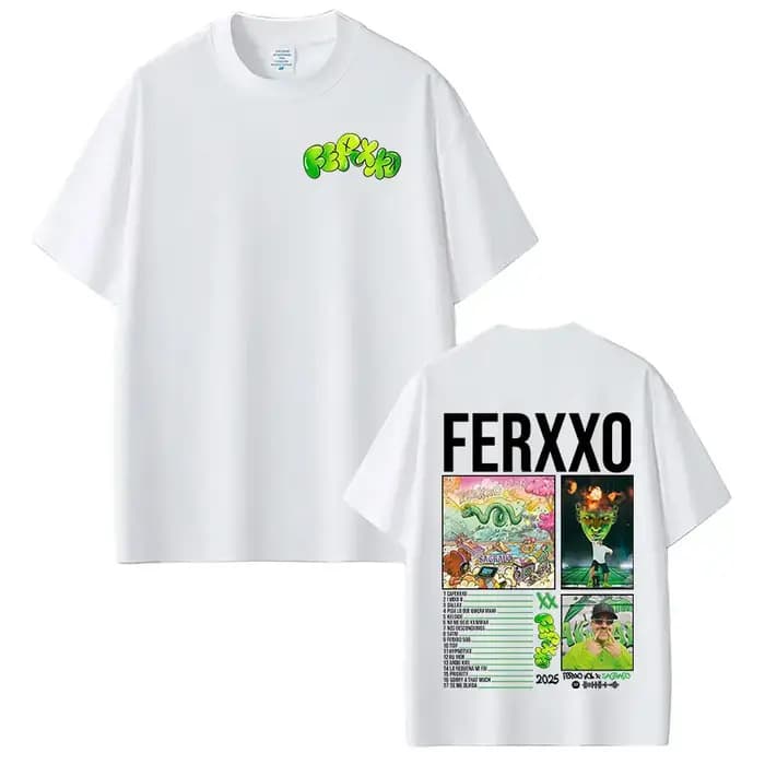 Rappeur Feid Ferxxo Tour 2025 T-shirt hommes femmes vêtements mode Hip Hop T-shirts coton décontracté surdimensionné à