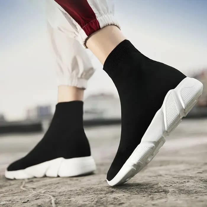 2025 printemps baskets pour hommes noir sans lacet Non en cuir chaussures décontractées haut sans lacets